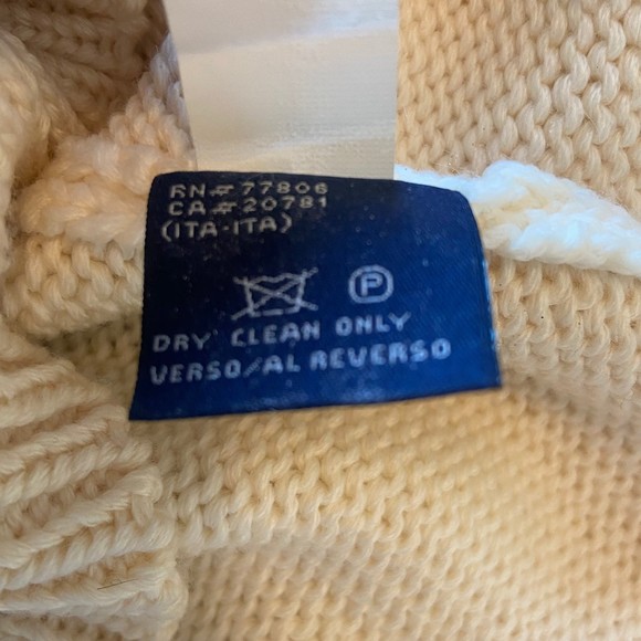 Hilfiger Angora Rabbit Wool Cream Turtleneck Knit Crochet Sweater Sz XS - Picture 10 of 10